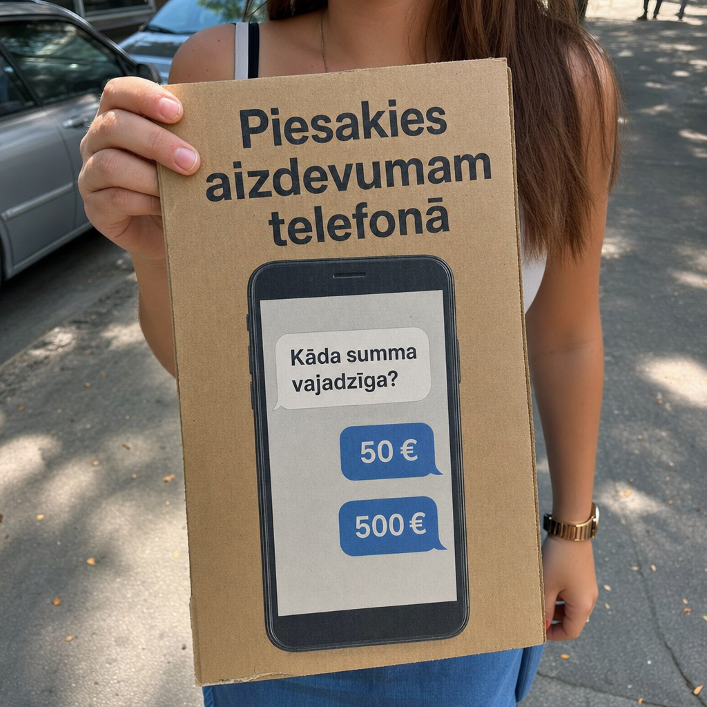 Smartphone ar īsu aizdevuma čatu