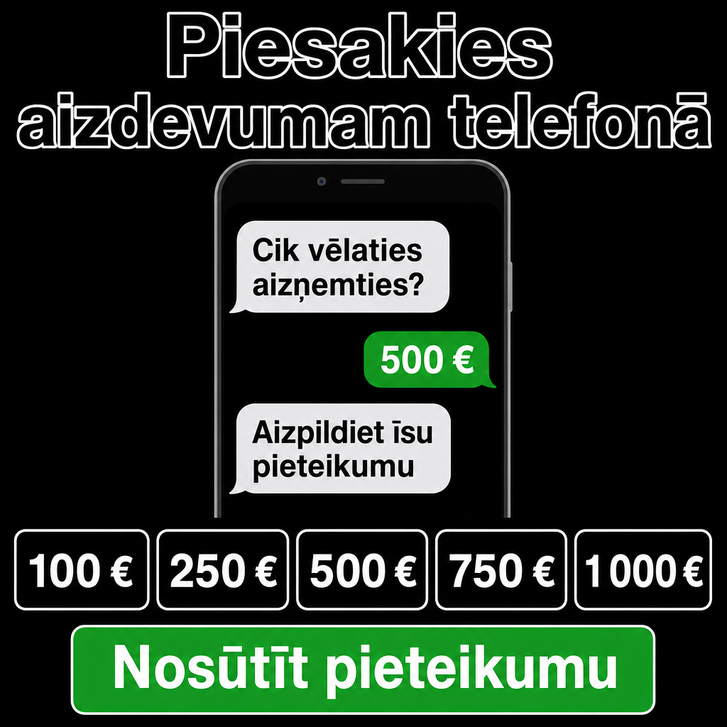 Smartphone ar īsu aizdevuma čatu