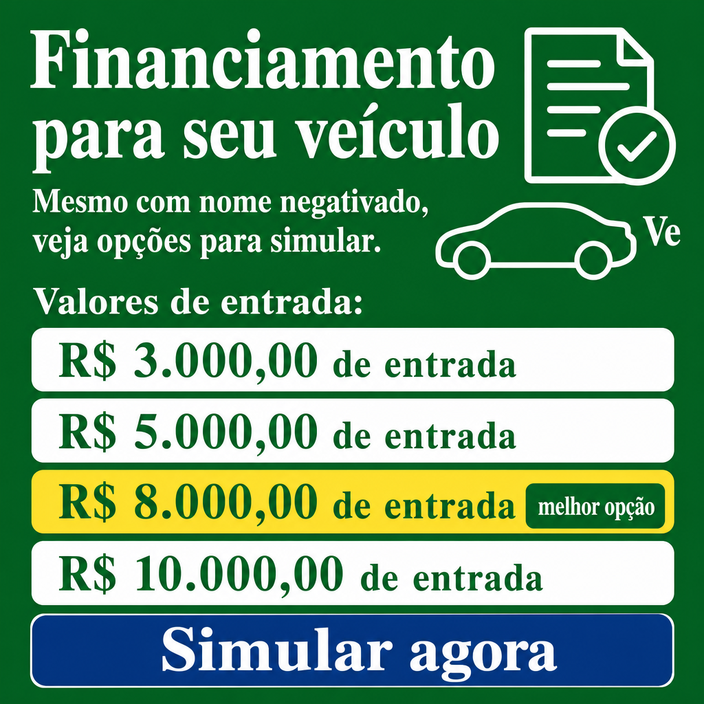 Credito de Financiamento de Veículos para Negativados