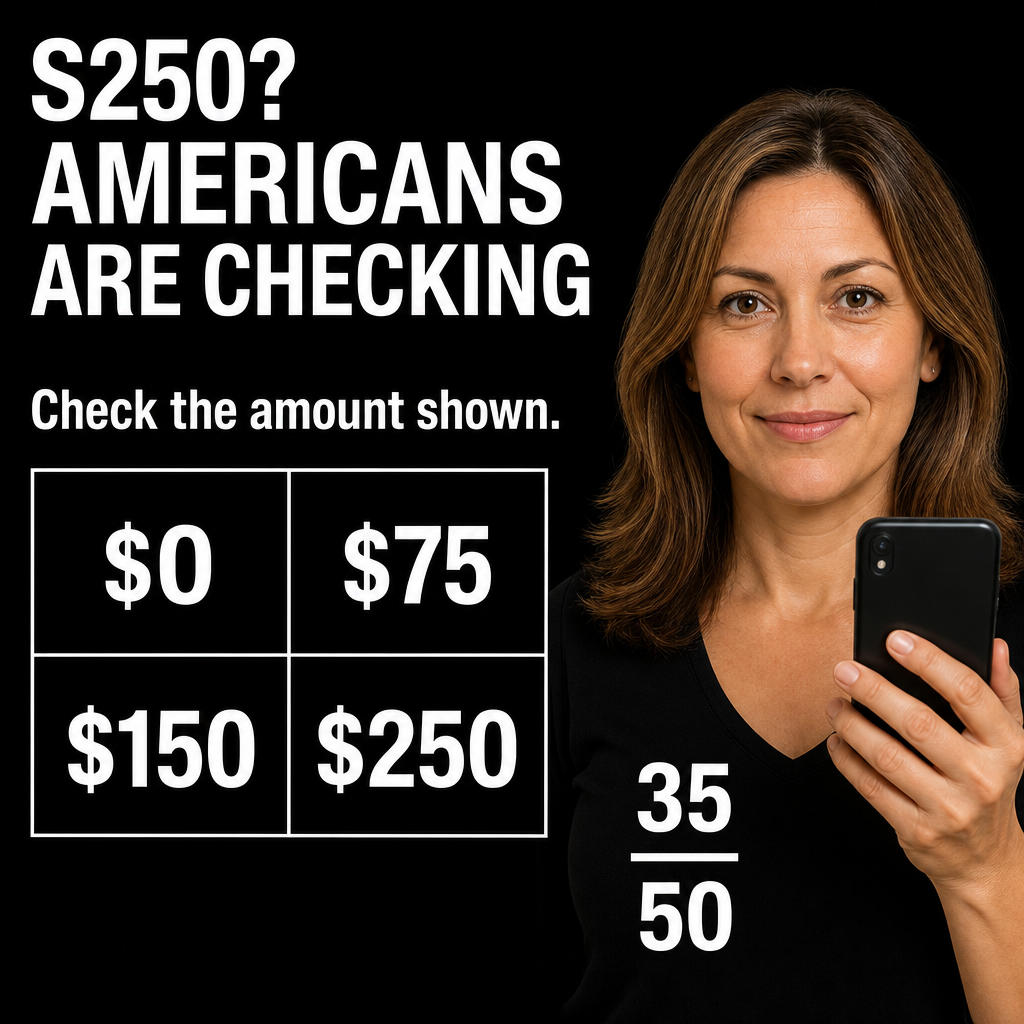 Mulher 35–50 anos — olhando diretamente para câmera, celular na mão + headline curta “S250? AMERICANS ARE CHECKING