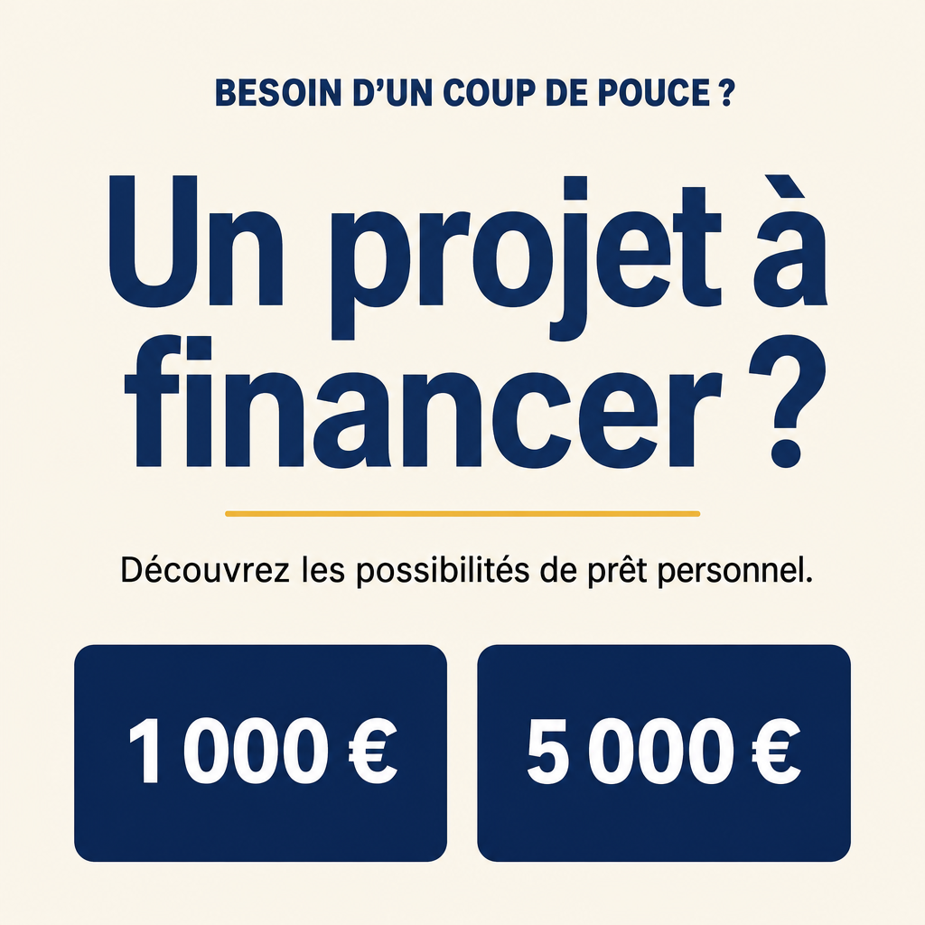 # PROMPT — CRIATIVO PUBLICITÁRIO DE CRÉDITO PESSOAL | BÉLGICA FRANCÓFONA  Crie uma imagem publicitária minimalista para divulgar possibilidades de empréstimo pessoal ao público francófono da Bélgica. A imagem será utilizada como um **bloco visual que aparece imediatamente antes de uma mensagem de texto**, portanto, seu objetivo é despertar interesse, gerar identificação e preparar o leitor para a mensagem seguinte, sem utilizar botões, chamadas para clicar ou elementos de interface.  ## 1. Conceito visual  Desenvolva um criativo tipográfico, simples, elegante, direto e visualmente marcante. O design deve chamar a atenção por meio de palavras grandes, contraste forte, espaçamento bem planejado e formas geométricas básicas.  A referência estética é um cartaz editorial minimalista, com aparência profissional e contemporânea. A imagem deve parecer um anúncio gráfico criado por um designer, não uma composição publicitária genérica gerada por IA.  **A simplicidade é uma regra fundamental:** não adicionar elementos apenas para preencher espaços. Cada elemento precisa ter uma função visual clara.  ## 2. Paleta de cores  Utilize exclusivamente cores sólidas, sem gradientes, texturas ou efeitos de iluminação.  Paleta recomendada:  * Azul-marinho profundo: #1B2C48. * Bege-claro: #F3F0E8. * Branco: #FFFFFF. * Preto quase absoluto: #111111. * Amarelo suave: #E5B94B, usado apenas em um pequeno detalhe.  O fundo principal deve ser bege-claro ou branco. O azul-marinho deve aparecer em elementos de destaque, especialmente nas caixas que contêm os valores financeiros. O amarelo deve ser utilizado com moderação, por exemplo, em uma pequena linha horizontal abaixo do título.  Mantenha um contraste elevado e uma aparência limpa. Não utilize sombras, brilhos, transparências, efeitos tridimensionais ou degradês.  ## 3. Texto exato da imagem  Todo o texto deve estar em francês, com ortografia correta e natural para o público francófono da Bélgica.  **Título auxiliar, na parte superior:**  “BESOIN D’UN COUP DE POUCE ?”  **Título principal, em destaque:**  “Un projet à financer ?”  **Subtítulo, logo abaixo:**  “Découvrez les possibilités de prêt personnel.”  **Valores financeiros, na parte inferior:**  “1 000 €”  “5 000 €”  Reproduza todos os textos exatamente como fornecidos. Não traduza, não reformule, não acrescente palavras e não invente informações adicionais.  ## 4. Composição e hierarquia  Organize a imagem verticalmente, com alinhamento central e distribuição equilibrada dos elementos.  **Parte superior — frase auxiliar:** Posicione “BESOIN D’UN COUP DE POUCE ?” próximo ao topo, em letras maiúsculas, com tamanho pequeno ou médio, peso tipográfico forte e cor azul-marinho. Essa frase deve introduzir o assunto sem competir com o título principal.  **Centro superior — título principal:** Apresente “Un projet à financer ?” como o elemento tipográfico dominante. Utilize letras grandes, espessas e muito legíveis. O título pode ocupar duas linhas se isso melhorar a proporção da composição, mas não deve parecer apertado ou desorganizado.  Utilize uma tipografia editorial marcante, preferencialmente uma serifada de alto contraste, com aparência sofisticada e forte presença visual. Outra opção aceitável é uma fonte sans-serif pesada, desde que o resultado permaneça minimalista.  **Abaixo do título — detalhe gráfico:** Insira uma pequena linha horizontal amarela, centralizada, com espessura discreta. Ela deve servir apenas para separar visualmente o título do subtítulo.  **Subtítulo:** Posicione “Découvrez les possibilités de prêt personnel.” logo abaixo do detalhe gráfico. Utilize uma fonte menor, limpa e legível, em preto ou azul-marinho. Evite que o subtítulo ocupe mais atenção do que o título.  **Parte inferior — valores financeiros:** Adicione duas caixas retangulares de tamanho semelhante, lado a lado, com espaçamento uniforme.  * Primeira caixa: “1 000 €”. * Segunda caixa: “5 000 €”.  As caixas devem ter fundo azul-marinho sólido, cantos discretamente arredondados e nenhum efeito de sombra. Os valores devem aparecer em branco, em tamanho grande, com peso tipográfico forte e centralização horizontal e vertical.  Os valores precisam ser visualmente destacados, mas sem comprometer o equilíbrio do restante do cartaz.  ## 5. Direção tipográfica  Utilize no máximo duas famílias tipográficas.  A fonte do título pode ter um estilo editorial sofisticado, com serifas pronunciadas e contraste entre traços finos e grossos. O restante do texto deve utilizar uma fonte complementar, simples e altamente legível.  Priorize:  * Títulos grandes e impactantes. * Subtítulos menores e discretos. * Espaçamento consistente entre linhas. * Margens generosas. * Alinhamento preciso. * Legibilidade em telas de celulares.  Não comprima as letras artificialmente. Evite fontes excessivamente decorativas, caligráficas ou difíceis de ler.  ## 6. Restrições obrigatórias  NÃO incluir:  * Fotografias ou imagens realistas. * Pessoas, rostos ou mãos. * Dinheiro físico, notas, moedas ou cartões bancários. * Ilustrações tridimensionais. * Ícones decorativos desnecessários. * Gradientes ou degradês. * Sombras, brilhos ou efeitos de iluminação. * Texturas de papel, ruído ou fundos elaborados. * Botões, setas ou chamadas para clicar. * Logotipos ou marcas fictícias. * Taxas de juros, prazos, condições ou promessas não fornecidas. * Textos adicionais, slogans alternativos ou informações inventadas.  Não transforme o cartaz em uma página de site ou em uma interface de aplicativo. O resultado deve ser uma peça gráfica estática.  ## 7. Formato e acabamento  Crie a imagem em formato vertical, proporção 4:5, com resolução de 1024 × 1280 pixels ou superior.  Garanta que todos os textos estejam inteiramente visíveis, sem cortes nas bordas. Preserve margens de segurança adequadas e mantenha uma composição equilibrada, com espaço negativo suficiente entre os elementos.  A imagem deve continuar legível em tamanho reduzido, especialmente em dispositivos móveis.  ## 8. Resultado esperado  Uma peça publicitária minimalista, elegante, moderna e de alto contraste, construída essencialmente com tipografia, fundo sólido e duas caixas geométricas.  O resultado deve transmitir profissionalismo e despertar curiosidade sobre as possibilidades de crédito pessoal. Deve chamar a atenção sem parecer agressivo, excessivamente comercial ou visualmente carregado.  **Prioridade absoluta: simplicidade, impacto tipográfico, legibilidade e reprodução exata do texto em francês.**